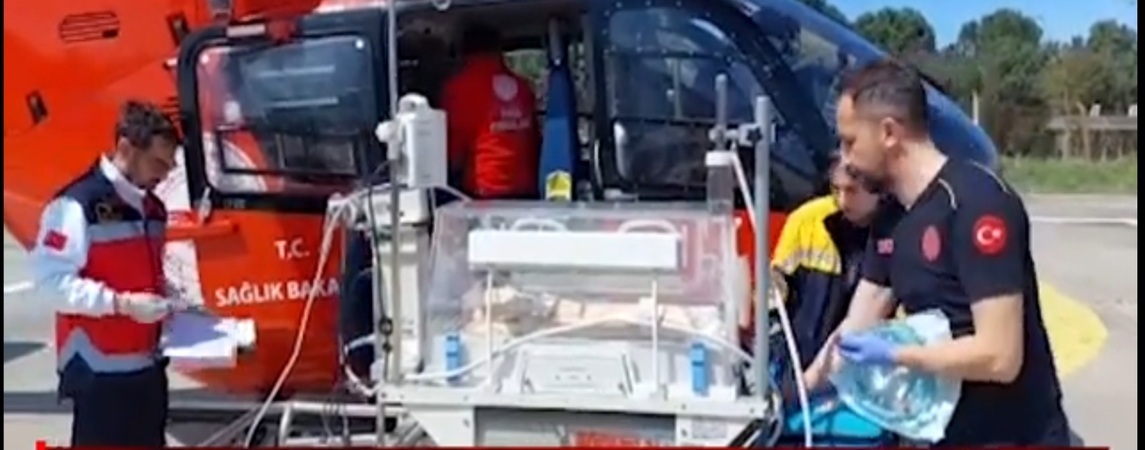 Samsun da Yenidoğan Bebek için Helikopter Desteği