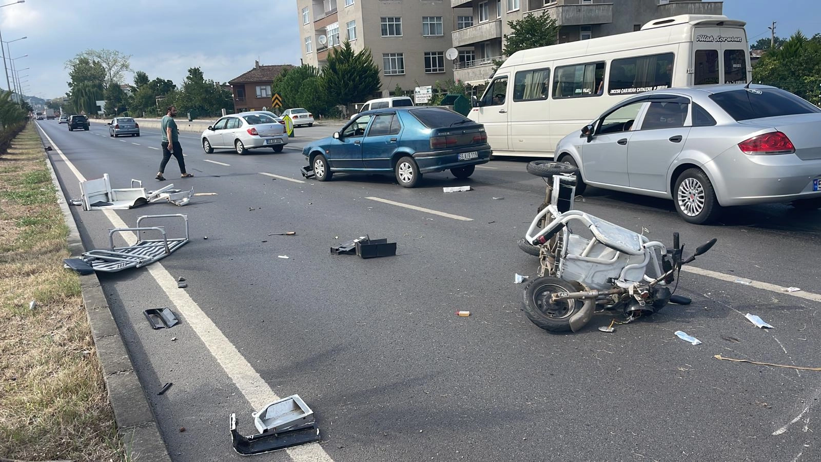 Atakum'da Zincirleme Trafik Kazası