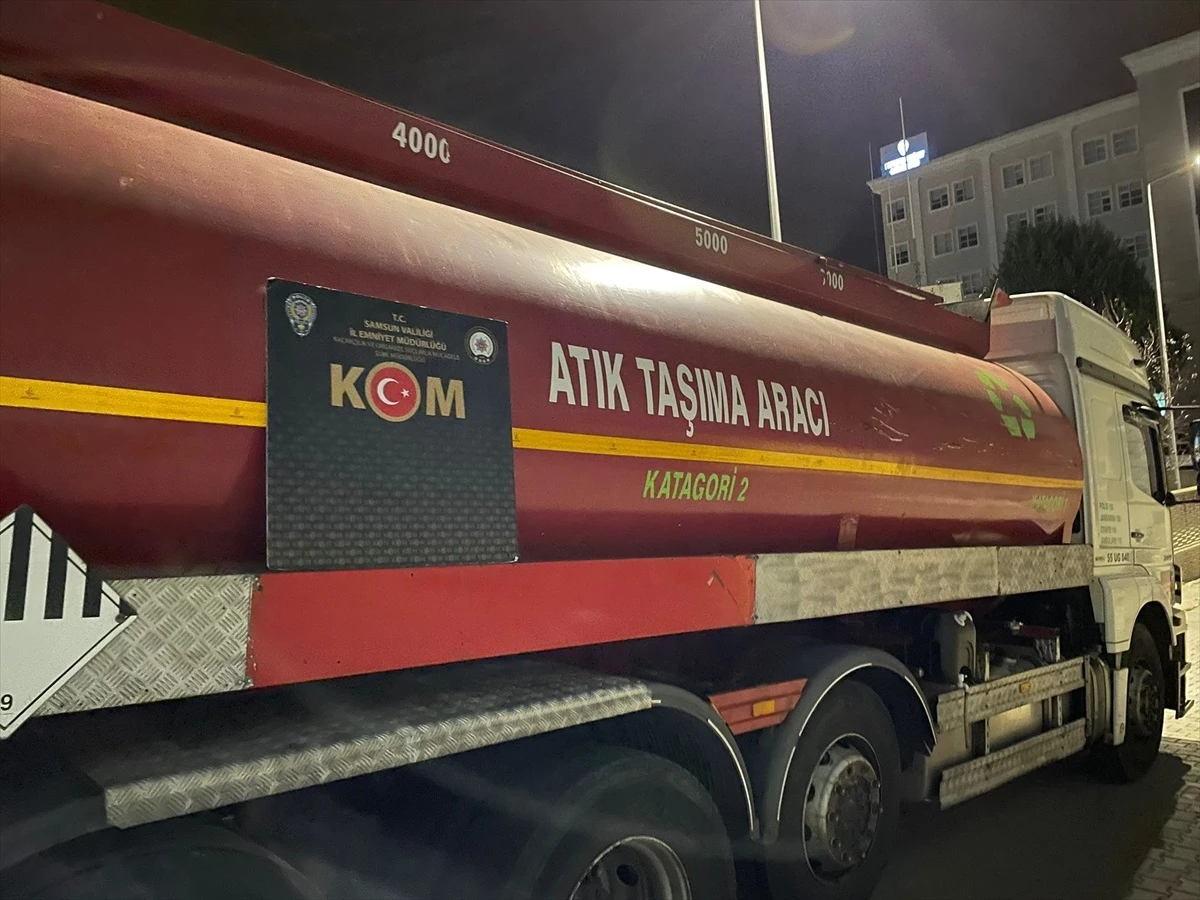 Tekkeköy de Kaçak Akaryakıt Dolu Tanker Ele Geçirildi