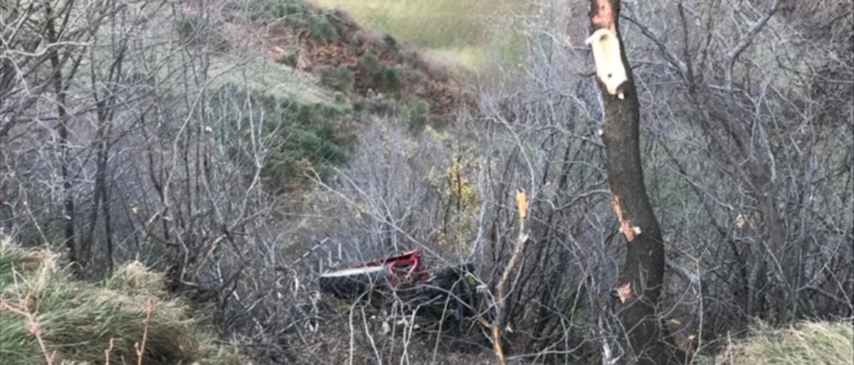 İlkadım da Traktör Şarampole Yuvarlandı