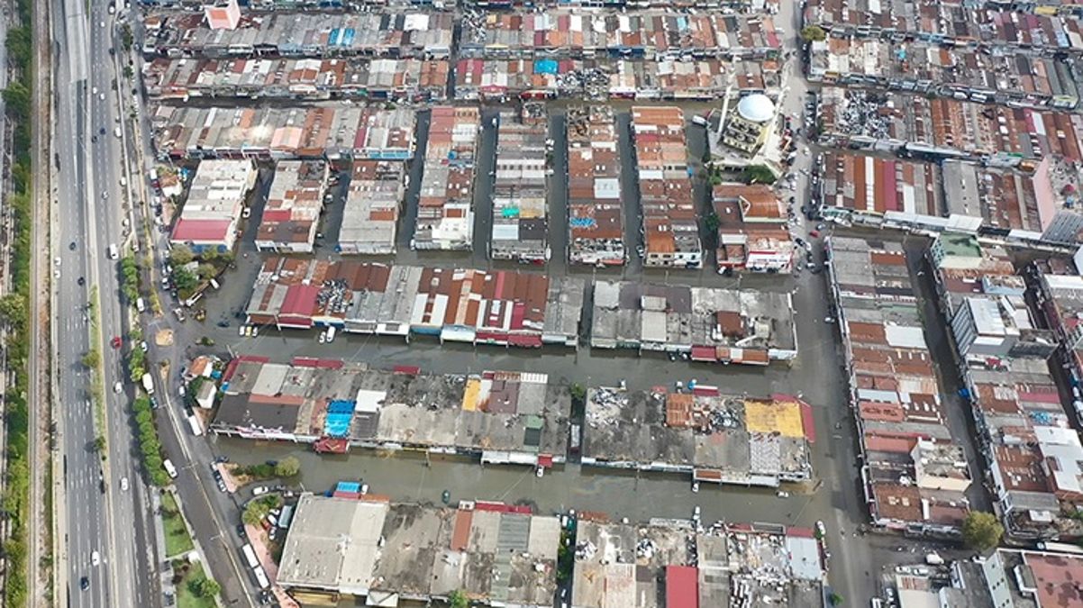Samsun'u sel vurdu, yaşanan tahribat havadan görüntülendi