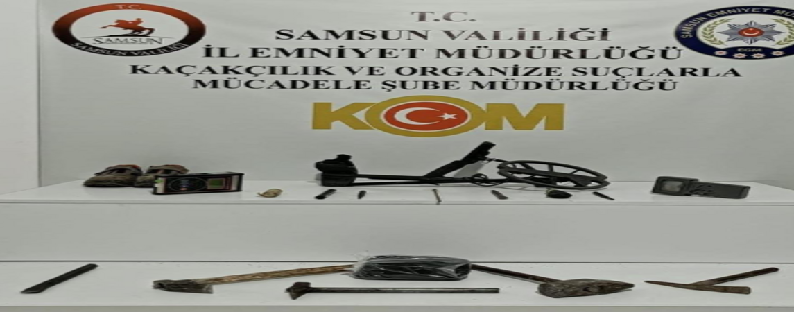 Samsun da Define Arama Malzemeleriyle Yakalandılar 