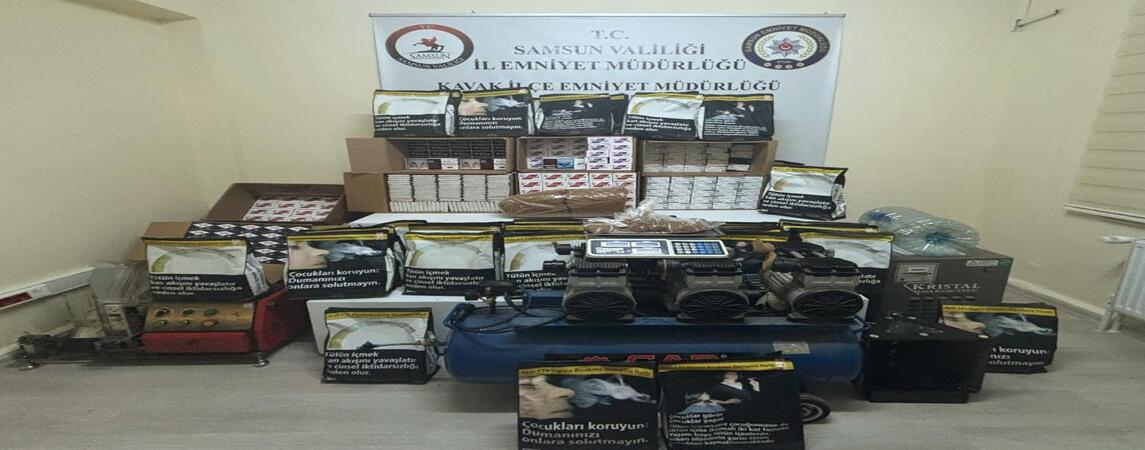 Kavak da Kaçak Sigara Ele Geçirildi 