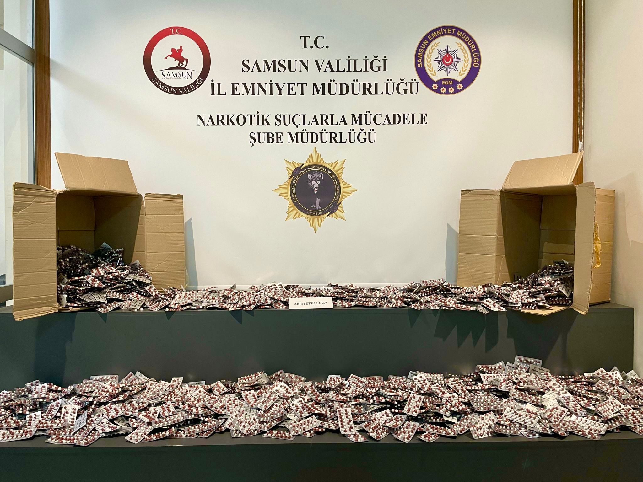 Samsun’da Grdıroptan 47 bin 824 Sentetik Ecza Çıktı